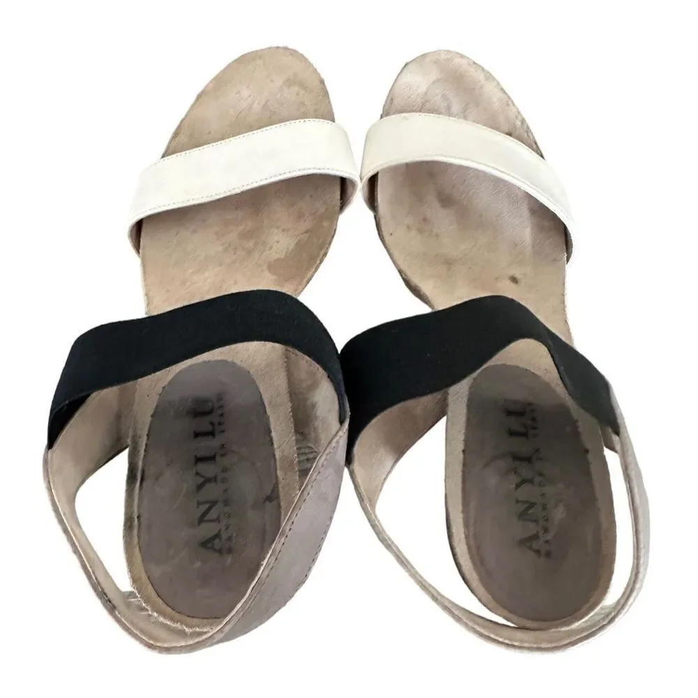 Anyi Lu Women’s Colorblock Bianka Heeled‎ Slingback Dress Sandals Size 7.5
